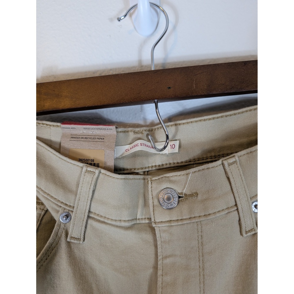 Levis Classic Straight Jeans Womens 10 M Tan Khaki Mid Rise Stretch Denim New - Picture 4 of 11